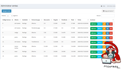 Sistema POS - Mounkey EIRL