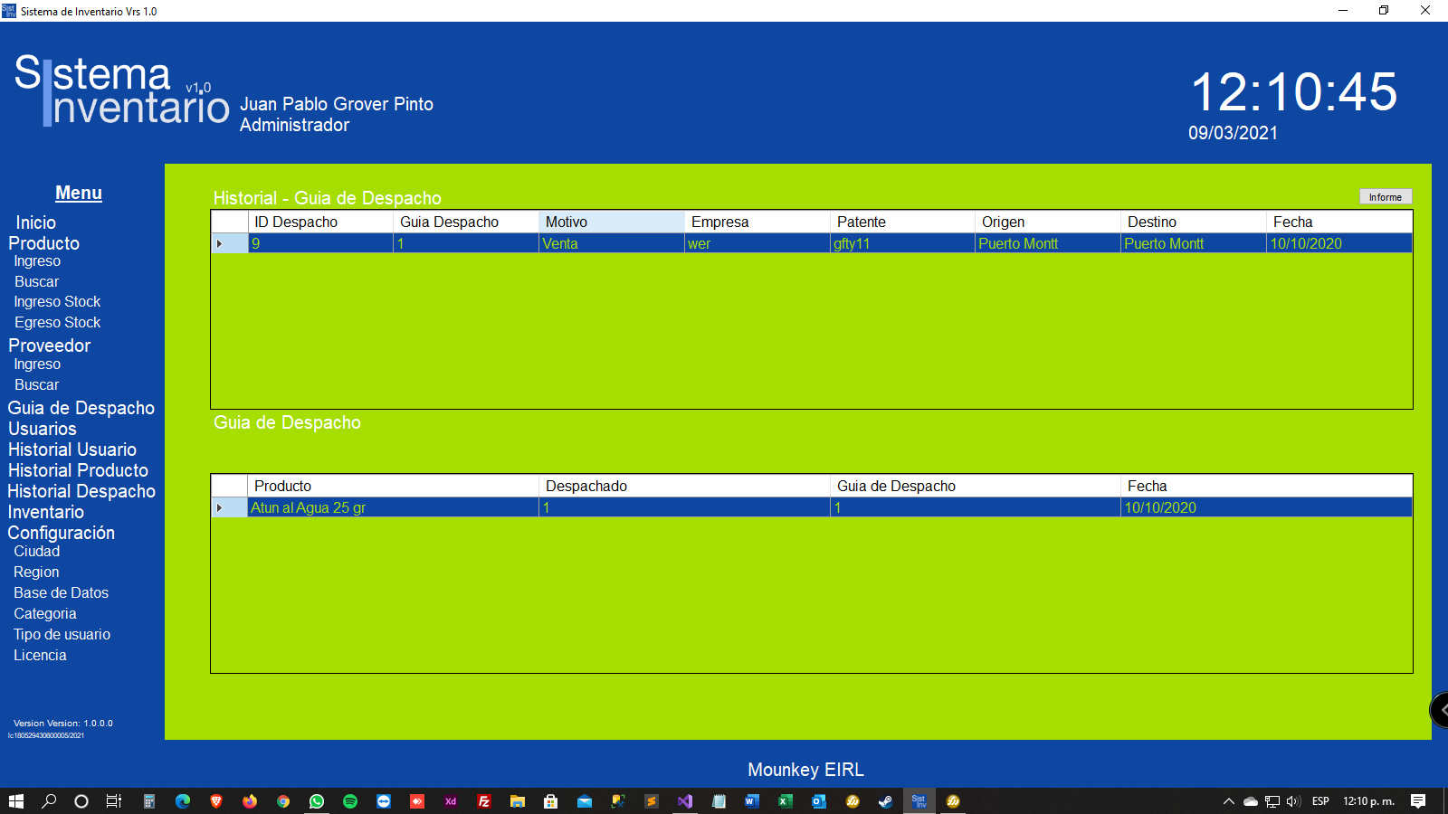 Sistema de Bodega Mounkey EIRL